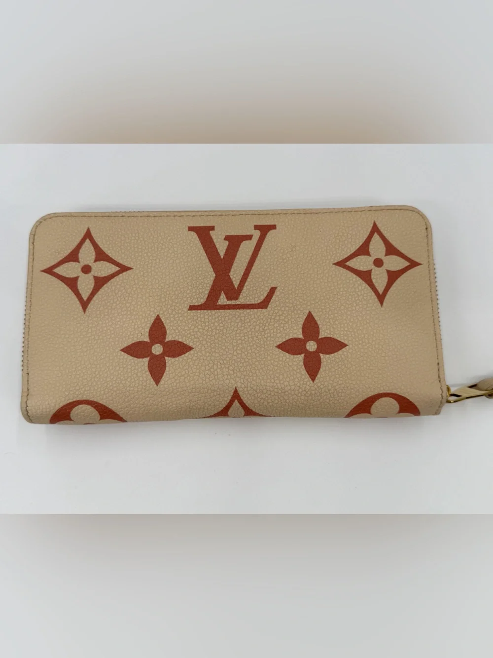 LV Cream & Pink Giant Empriente Monogram Zippy Wallet Full Set w/Entrupy COA - Picture 3 of 12